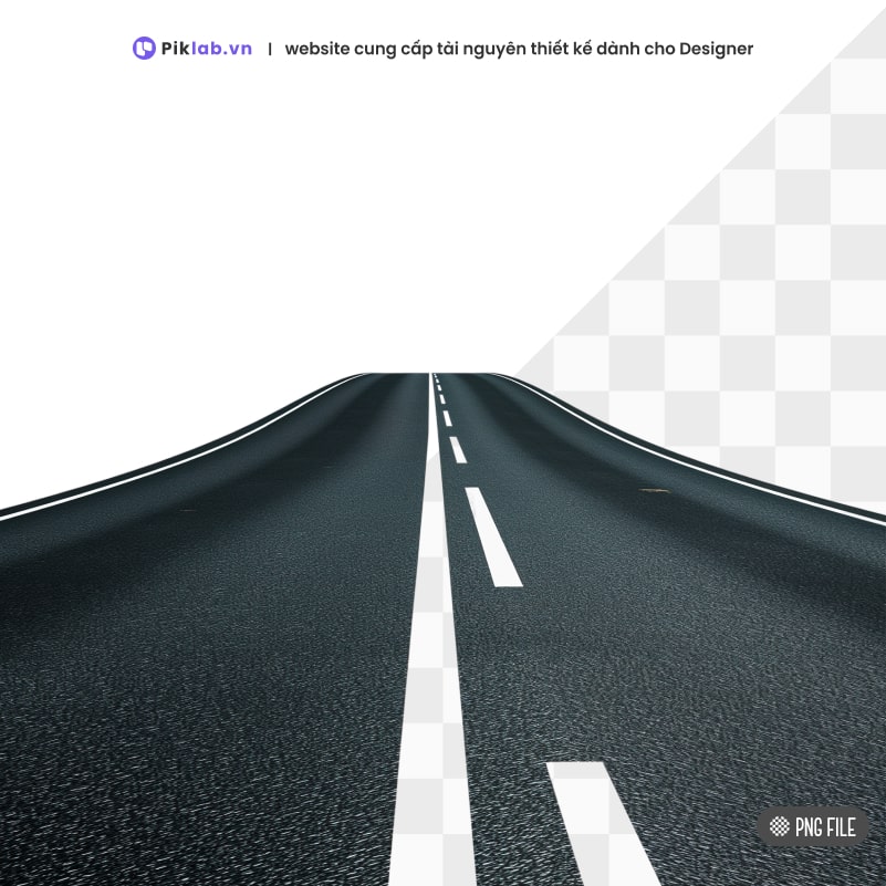 Design resource roadways 3D render with lines realistic abstract 3d road isolated on transparent background PNG con đường